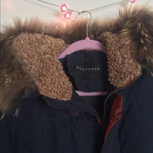 Dsquared2 men’s fur trimmed parka